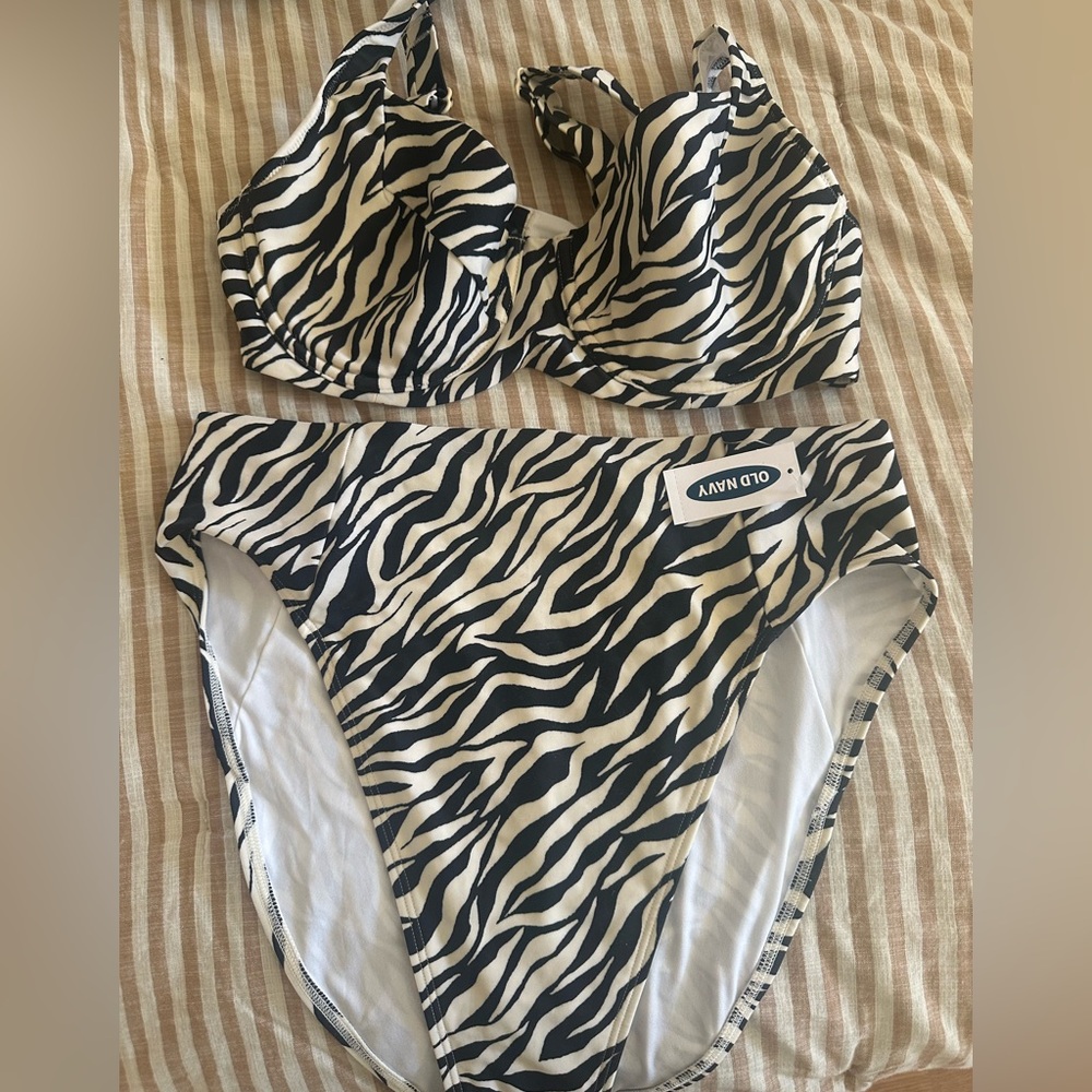 Old Navy Zebra Print Bikini Set